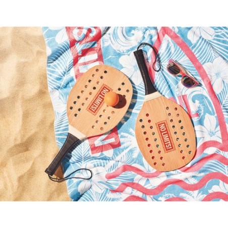 Set de beach tennis en bois de rose personnalisé - PALAS Matières : bois Couleurs : bois impression haute définition