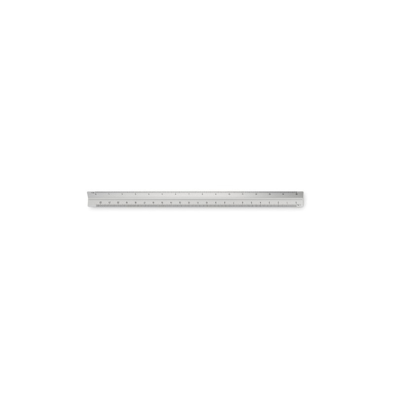 Règle architecte personnalisée de 30cm - TRIA Matières : aluminium Couleurs : argenté mat personnalisable avec votre logo