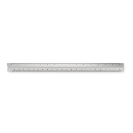 Règle architecte personnalisée de 30cm - TRIA Matières : aluminium Couleurs : argenté mat personnalisable avec votre logo