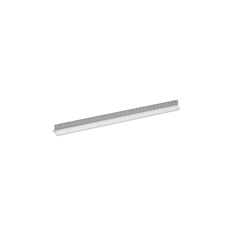Règle architecte personnalisée de 30cm - TRIA Matières : aluminium Couleurs : argenté mat cadeau entreprise pas cher