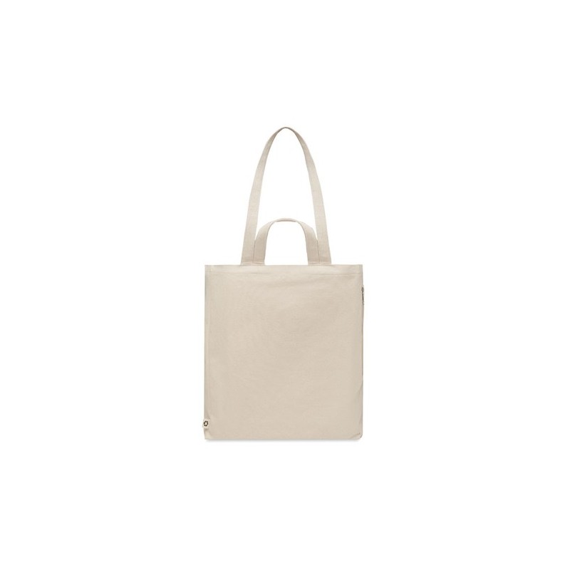 Sac shopping  en coton recyclé - GAVE Matières : coton recyclé Couleurs : beige personnalisable avec votre logo
