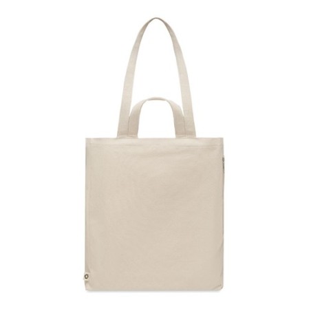 Sac shopping  en coton recyclé - GAVE Matières : coton recyclé Couleurs : beige personnalisable avec votre logo