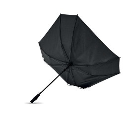 Parapluie tempête carré personnalisé 27" - COLUMBUS Matières : verre Couleurs : noir goodies publicitaire événementiel