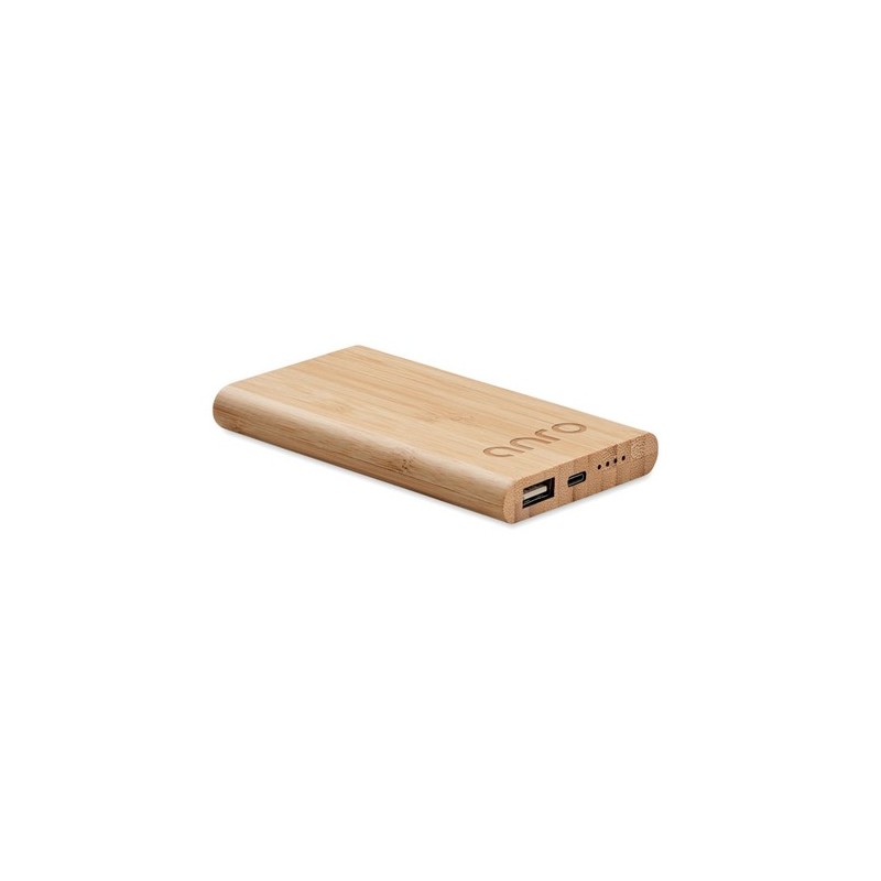 Powerbank  en bambou de 4000 mAh - ARENAPOWER C Couleurs : bois cadeau entreprise pas cher