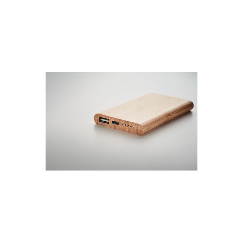 Powerbank  en bambou de 4000 mAh - ARENAPOWER C Couleurs : bois goodies publicitaire événementiel