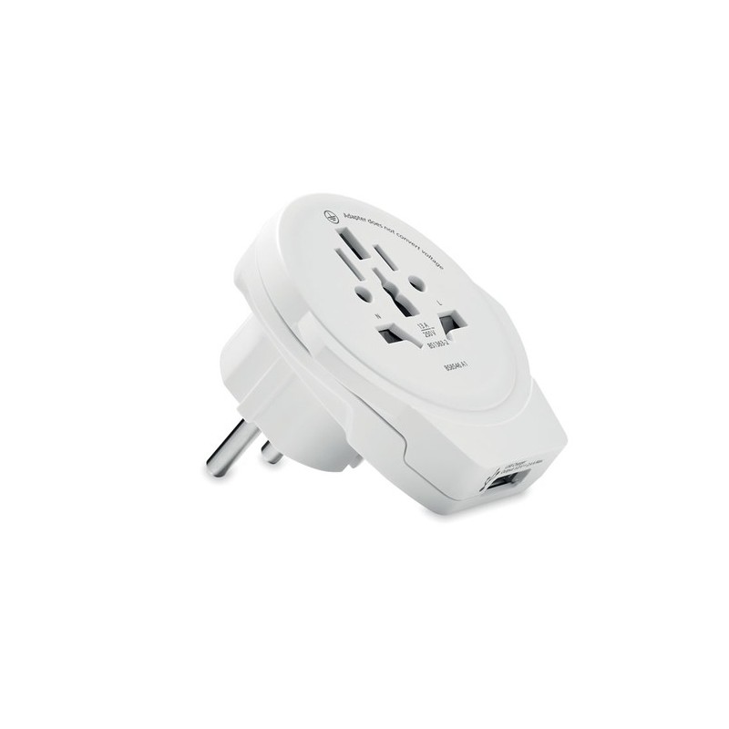 Adaptateur Éco-responsable Skross World Europe - Chargez Partout en Europe Matières : ABS Couleurs : blanc