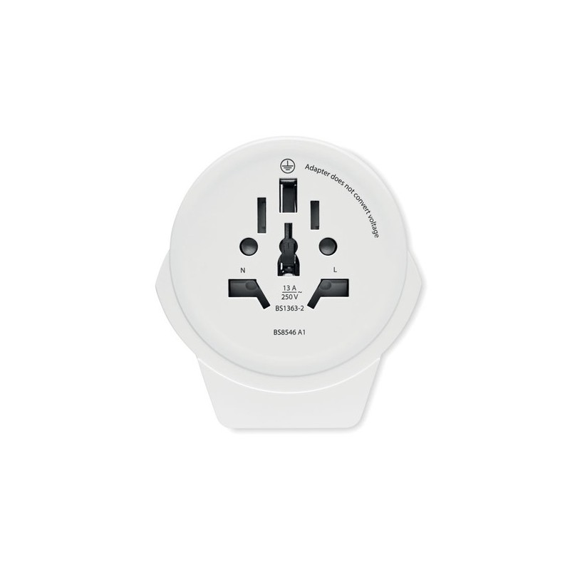 Adaptateur Éco-responsable Skross World Europe - Chargez Partout en Europe Matières : ABS Couleurs : blanc personnalisable avec 