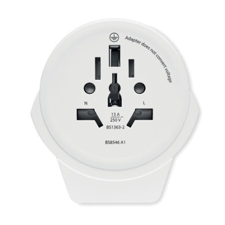 Adaptateur Éco-responsable Skross World Europe - Chargez Partout en Europe Matières : ABS Couleurs : blanc personnalisable avec 