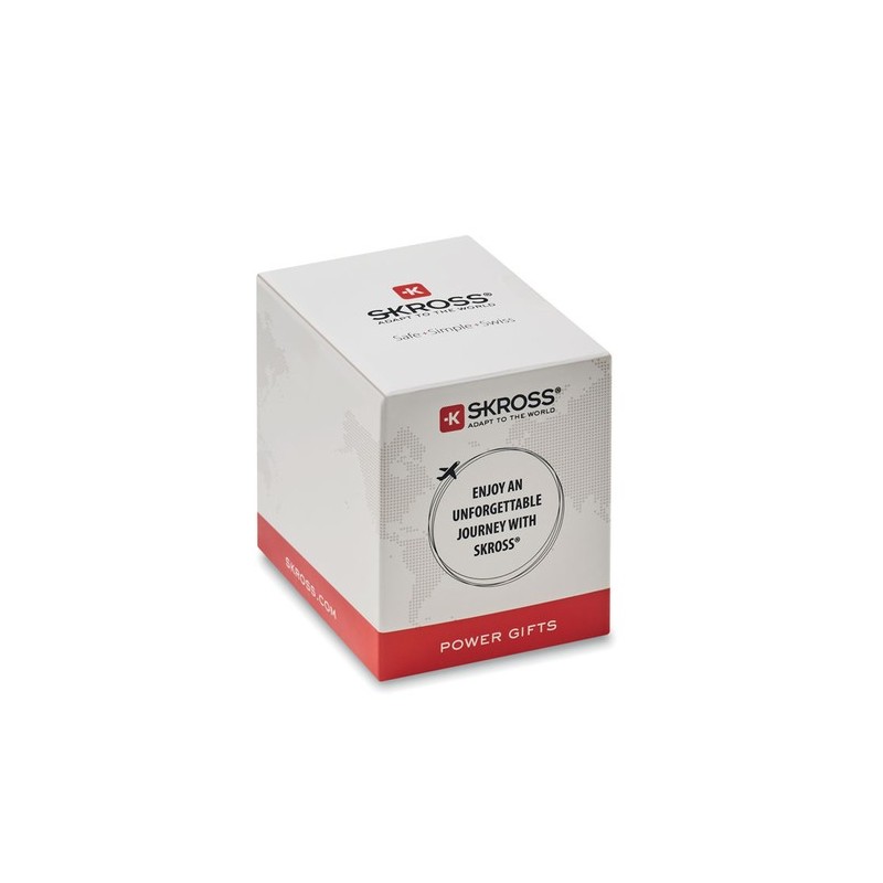 Adaptateur Éco-responsable Skross World Europe - Chargez Partout en Europe Matières : ABS Couleurs : blanc cadeau entreprise pas