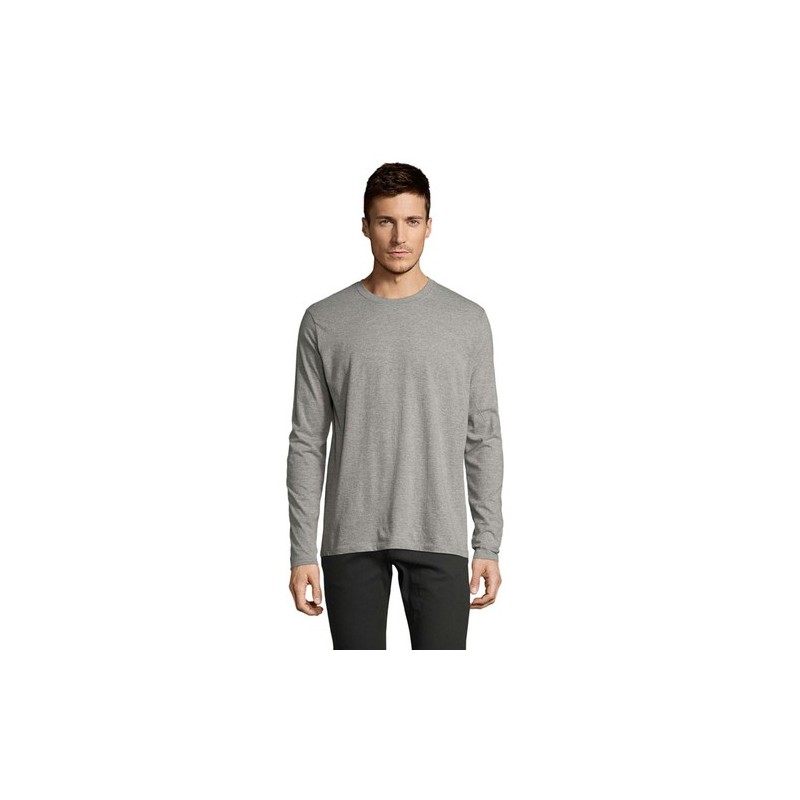 Tee-shirt Homme Personnalisé 100% Coton 190g - IMPERIAL MEN LSL Taille textile : XS Couleurs : gris chiné goodies entreprise des