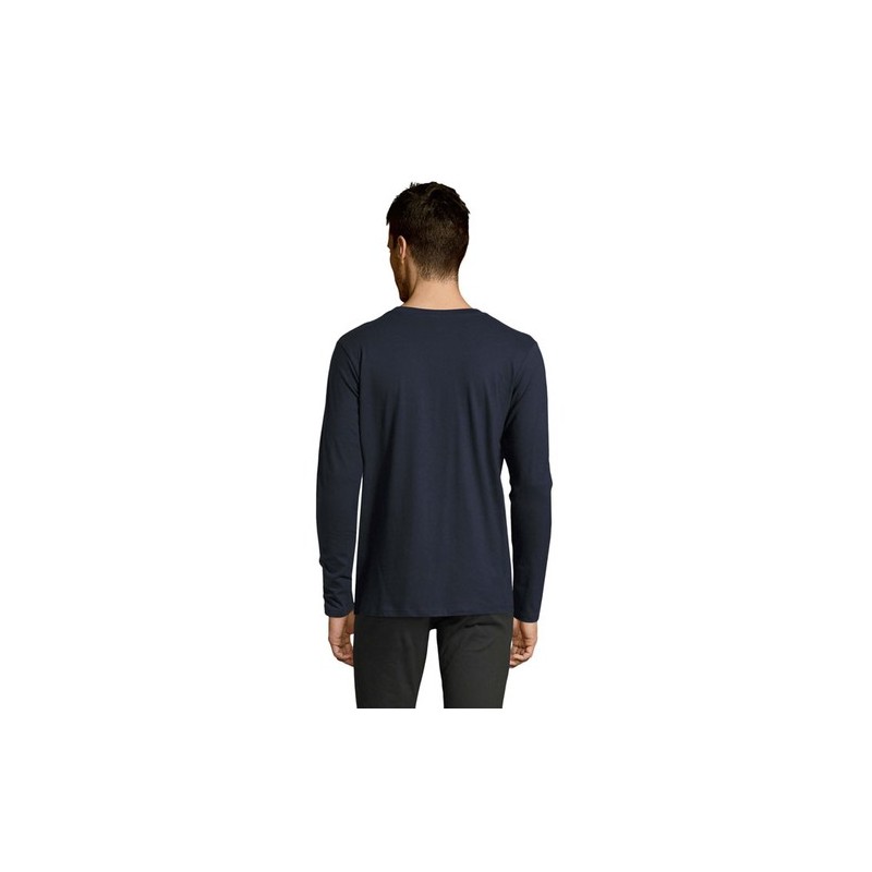 Tee-shirt Homme Personnalisé 100% Coton 190g - IMPERIAL MEN LSL Taille textile : L Couleurs : french navy impression logo haute 