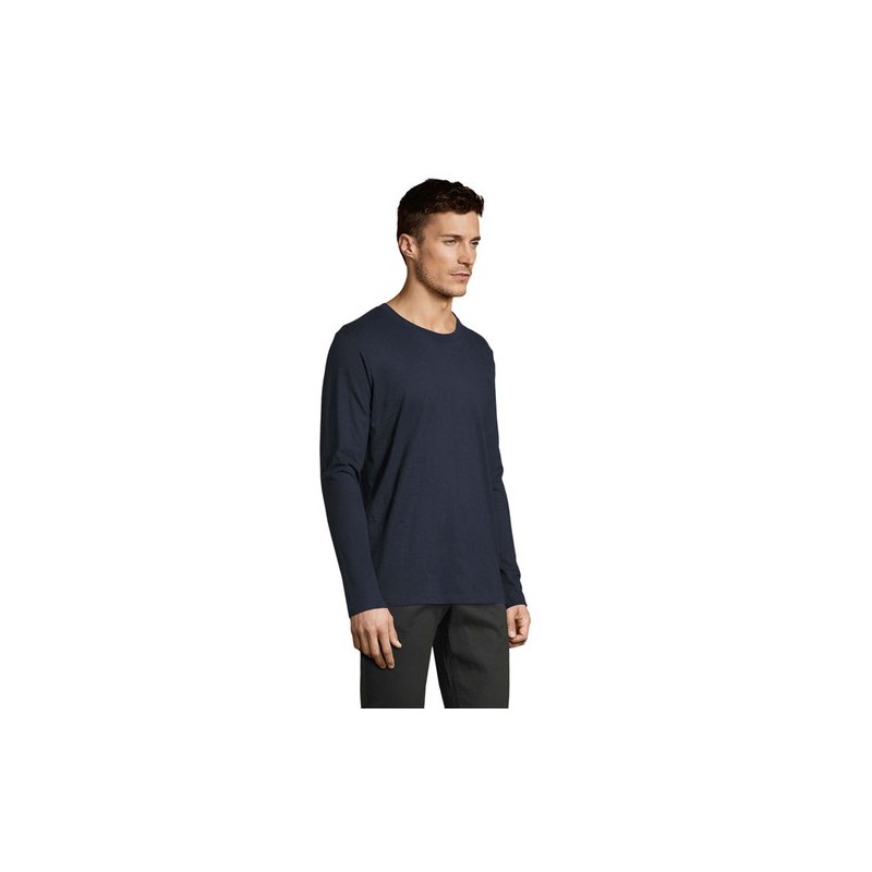 Tee-shirt Homme Personnalisé 100% Coton 190g - IMPERIAL MEN LSL Taille textile : L Couleurs : french navy marquage laser ultra p