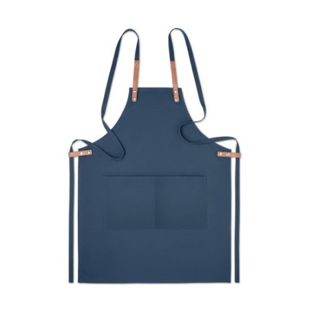 Tablier en coton organique 340 g/m² couleur Nagpur Matières : coton biologique Couleurs : bleu marquage laser ultra précis
