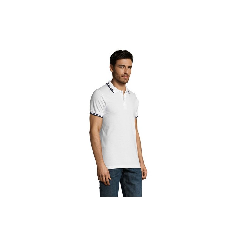 Polo Confortable Personnalisé 200 - Pasadena Men Taille textile : S Couleurs : blanc objet publicitaire robuste