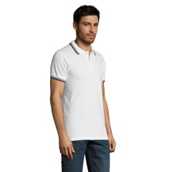Polo Confortable Personnalisé 200 - Pasadena Men Taille textile : L Couleurs : blanc objet promotionnel éco-responsable