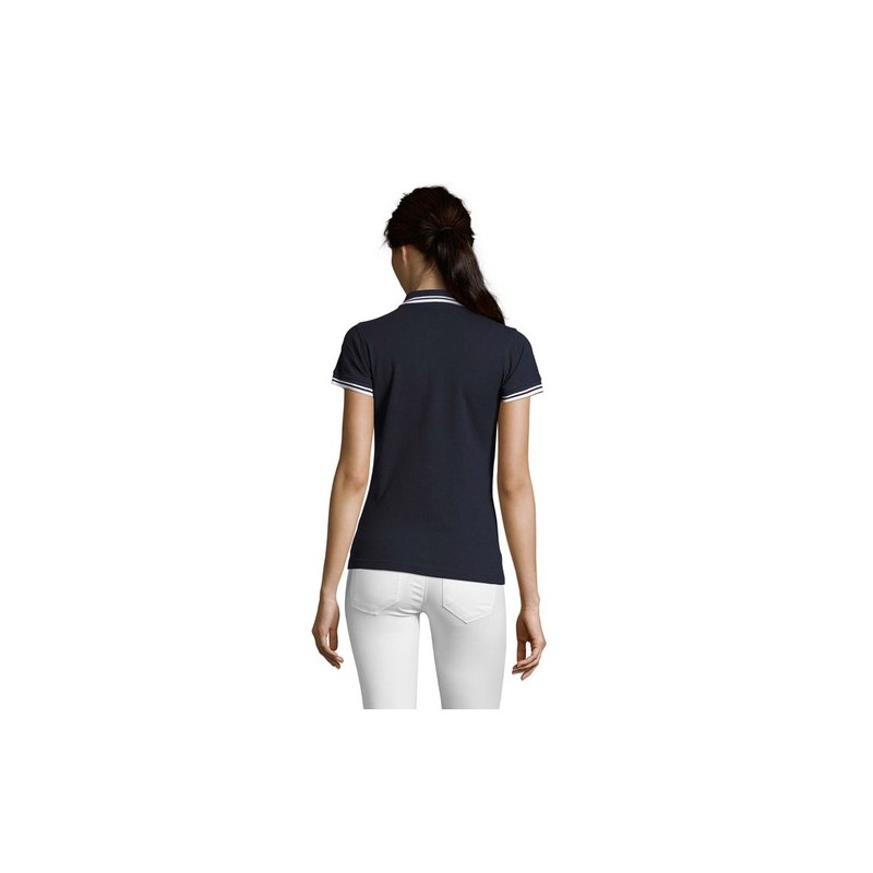 Polo Femme Personnalisé 200g 100% Coton - Pasadena Taille textile : S Couleurs : blanc personnalisable avec votre logo