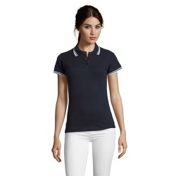Polo Femme Personnalisé 200g 100% Coton - Pasadena Taille textile : XL Couleurs : blanc cadeau entreprise pas cher