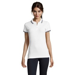 Polo Femme Personnalisé 200g 100% Coton - Pasadena Taille textile : XXL Couleurs : blanc objet promotionnel éco-responsable