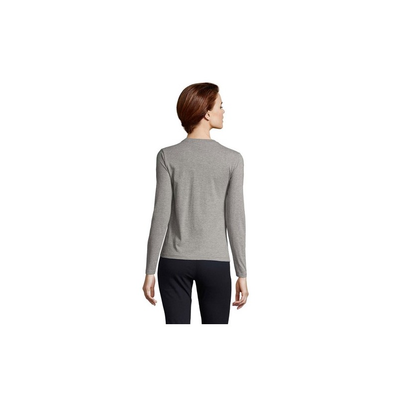 T-shirt Femme Personnalisé Élégant et Confortable - IMPERIAL LSL Taille textile : S Couleurs : gris chiné livraison express 24h 