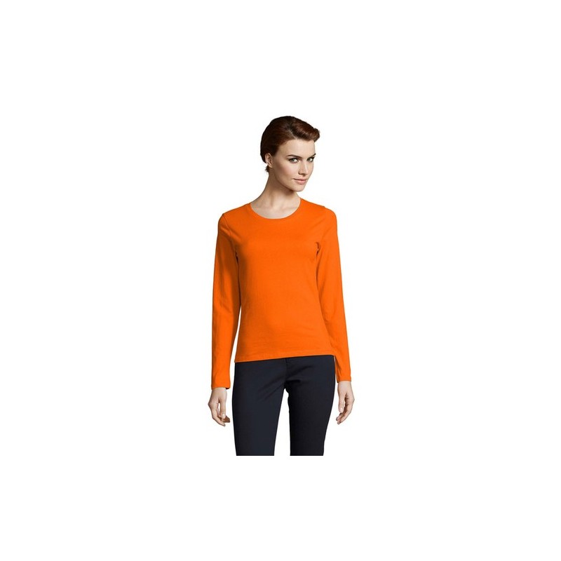 T-shirt Femme Personnalisé Élégant et Confortable - IMPERIAL LSL Taille textile : S Couleurs : orange cadeau entreprise pas cher