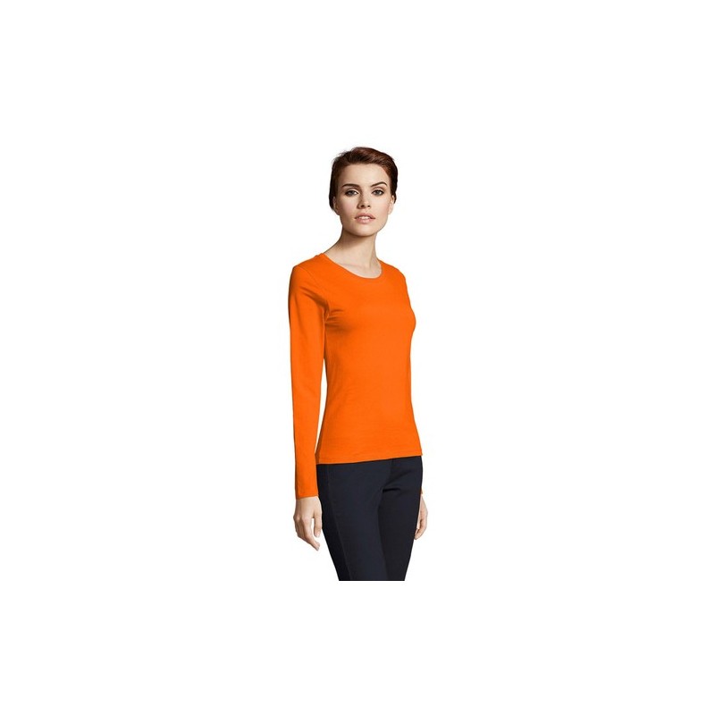 T-shirt Femme Personnalisé Élégant et Confortable - IMPERIAL LSL Taille textile : S Couleurs : orange objet publicitaire robuste