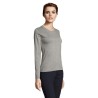 T-shirt Femme Personnalisé Élégant et Confortable - IMPERIAL LSL Taille textile : M Couleurs : gris chiné personnalisable avec v