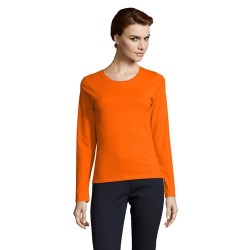 T-shirt Femme Personnalisé Élégant et Confortable - IMPERIAL LSL Taille textile : L Couleurs : orange personnalisation rapide en