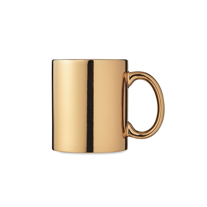 Tasse métalisée en céramique, cadeau d'entreprise HOLLY Matières : grès Couleurs : doré goodies publicitaire événementiel