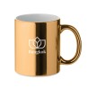 Tasse métalisée en céramique, cadeau d'entreprise HOLLY Matières : grès Couleurs : doré personnalisation rapide en France