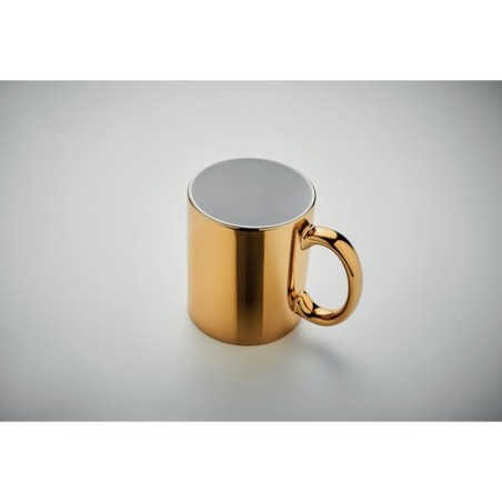 Tasse métalisée en céramique, cadeau d'entreprise HOLLY Matières : grès Couleurs : doré accessoire événementiel unique