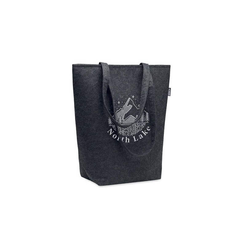 Sac Shopping Éco-responsable en Feutre RPET Personnalisé NATA Matières : PET recyclé Couleurs : pierre impression logo haute qua