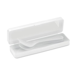 Set de Couverts Réutilisables Pratiques en PP Personnalisé RIGATA Matières : polypropylène (PP) Couleurs : blanc