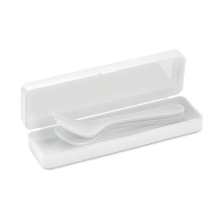 Set de Couverts Réutilisables Pratiques en PP Personnalisé RIGATA Matières : polypropylène (PP) Couleurs : blanc