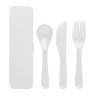 Set de Couverts Réutilisables Pratiques en PP Personnalisé RIGATA Matières : polypropylène (PP) Couleurs : blanc goodies entrepr