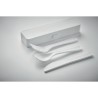 Set de Couverts Réutilisables Pratiques en PP Personnalisé RIGATA Matières : polypropylène (PP) Couleurs : blanc cadeau client o