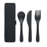 Set de Couverts Réutilisables Pratiques en PP Personnalisé RIGATA Matières : polypropylène (PP) Couleurs : noir accessoire événe