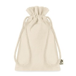 Sac cadeau  en coton biologique S personnalisé AMBER SMALL Matières : coton Couleurs : beige