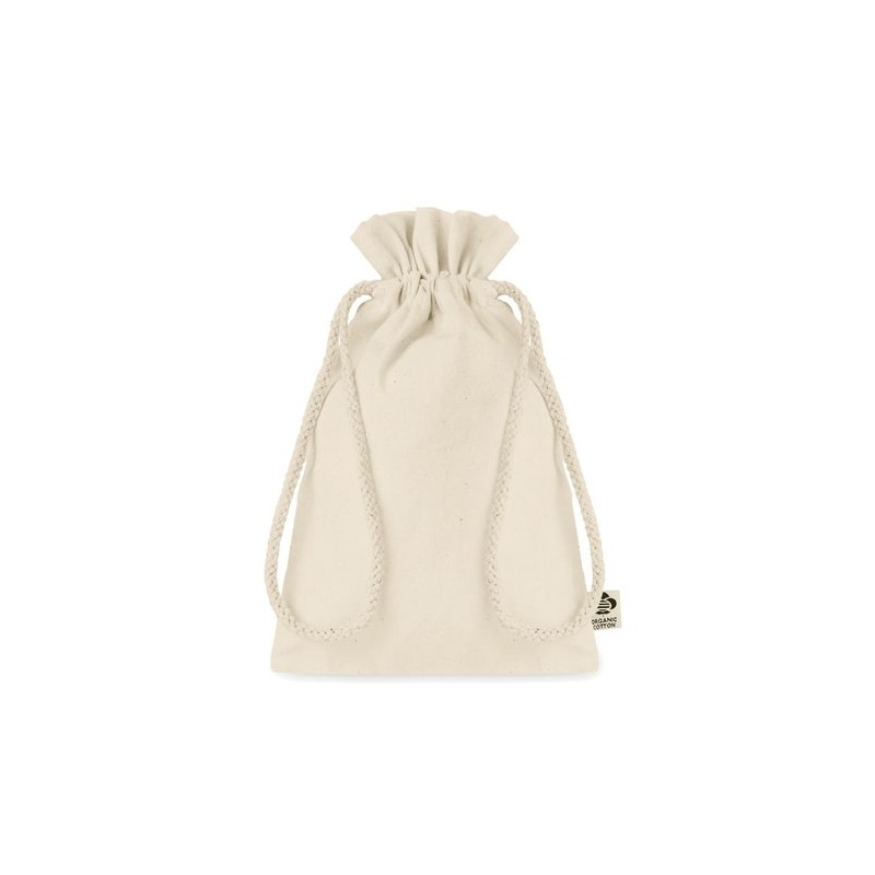 Sac cadeau  en coton biologique S personnalisé AMBER SMALL Matières : coton Couleurs : beige