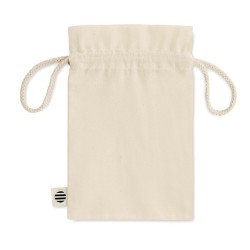 Sac cadeau  en coton biologique S personnalisé AMBER SMALL Matières : coton Couleurs : beige cadeau entreprise pas cher