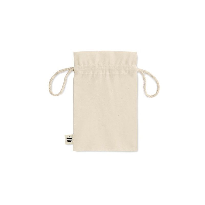 Sac cadeau  en coton biologique S personnalisé AMBER SMALL Matières : coton Couleurs : beige cadeau entreprise pas cher