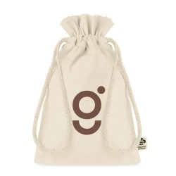 Sac cadeau  en coton biologique S personnalisé AMBER SMALL Matières : coton Couleurs : beige goodies publicitaire événementiel