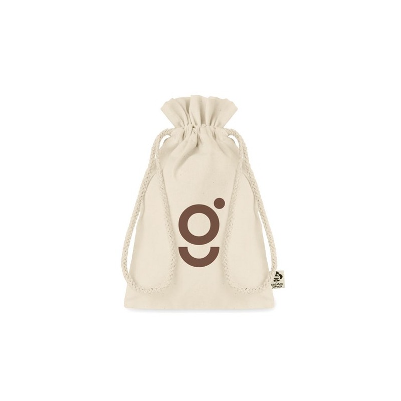 Sac cadeau  en coton biologique S personnalisé AMBER SMALL Matières : coton Couleurs : beige goodies publicitaire événementiel