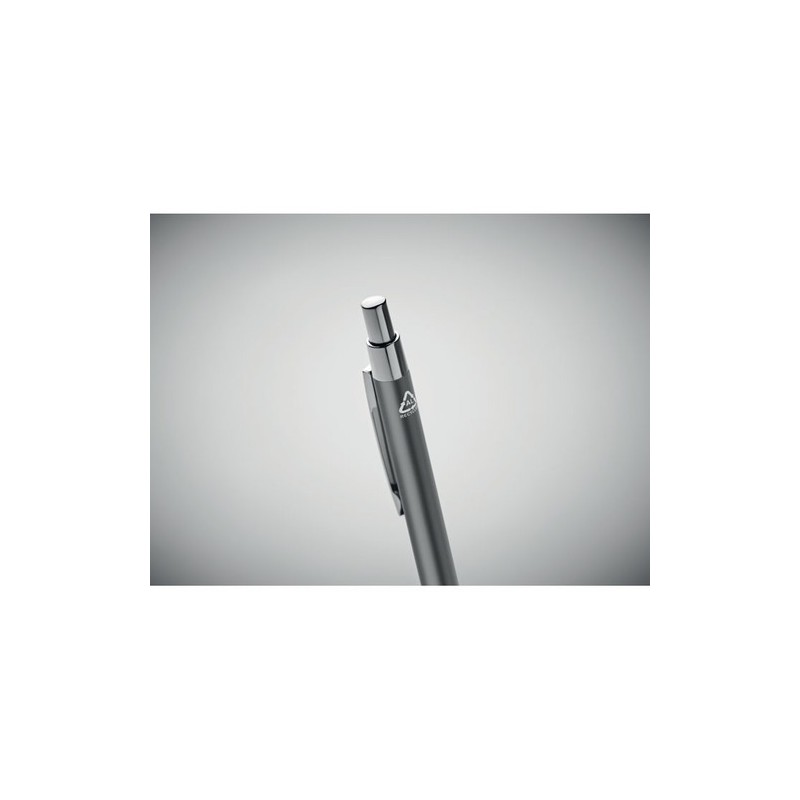 Stylo bille  en aluminium recyclé personnalisé DANA Matières : aluminium recyclé  Couleurs : titane personnalisable avec votre l
