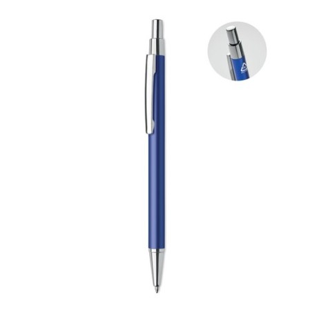 Stylo bille  en aluminium recyclé personnalisé DANA Matières : aluminium recyclé  Couleurs : bleu royal goodies publicitaire évé