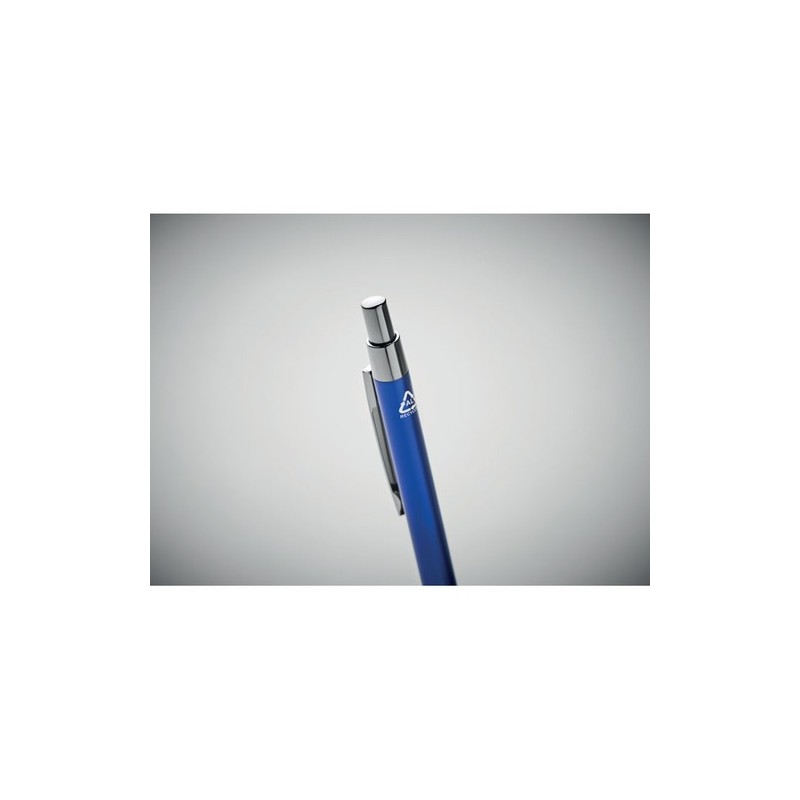 Stylo bille  en aluminium recyclé personnalisé DANA Matières : aluminium recyclé  Couleurs : bleu royal goodies entreprise desig