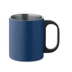 Mug double paroi personnalisé 300 ml idéal cadeau publicitaire TANISS Matières : acier inoxydable Couleurs : bleu marine goodies