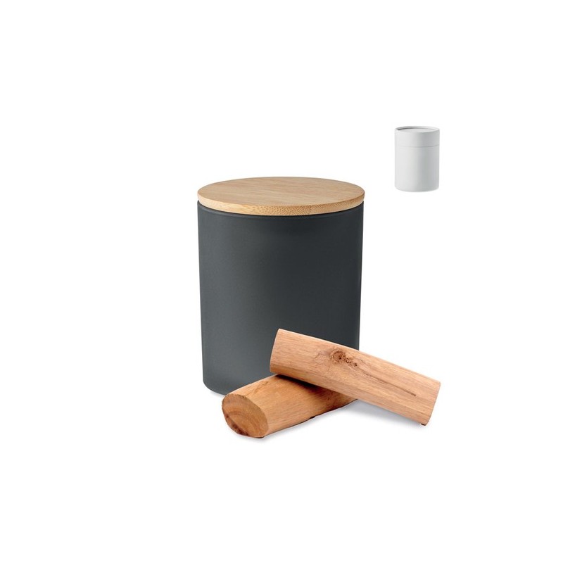 Bougie Éco-responsable en Cire Végétale 280 gr Personnalisée KEOPS Matières : verre Couleurs : noir