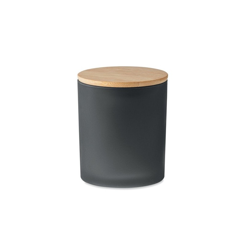 Bougie Éco-responsable en Cire Végétale 280 gr Personnalisée KEOPS Matières : verre Couleurs : noir objet promotionnel éco-respo