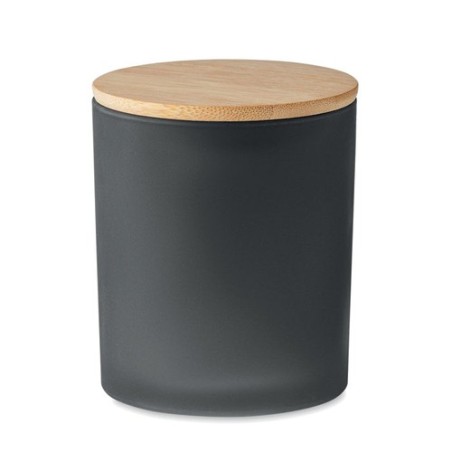Bougie Éco-responsable en Cire Végétale 280 gr Personnalisée KEOPS Matières : verre Couleurs : noir objet promotionnel éco-respo