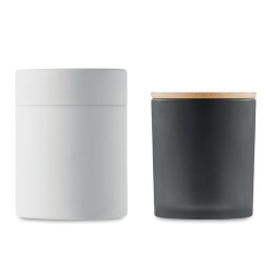 Bougie Éco-responsable en Cire Végétale 280 gr Personnalisée KEOPS Matières : verre Couleurs : noir impression logo haute qualit